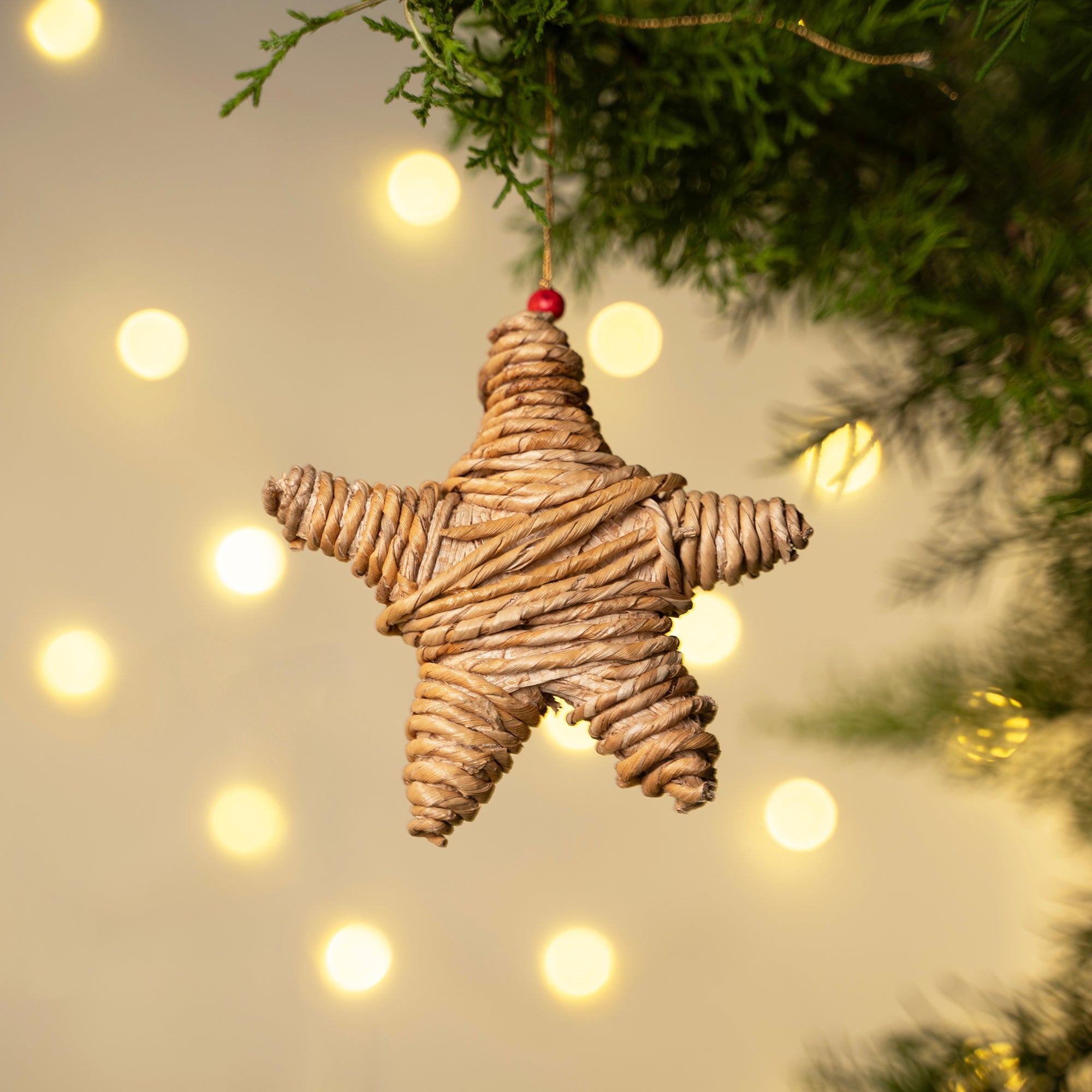 Christmas decor banana rope merry star hanging (set of 2)