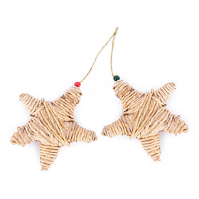 Christmas decor banana rope merry star hanging (set of 2)