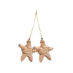 Christmas decor banana rope merry star hanging (set of 2)