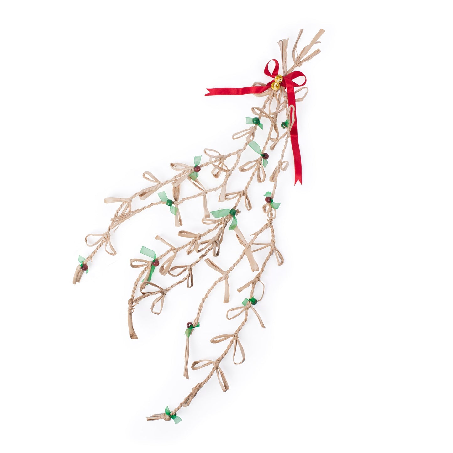 Christmas decor banana rope mistletoe hanging - handcrafted