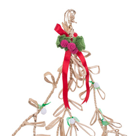 Christmas decor banana rope mistletoe hanging - handcrafted