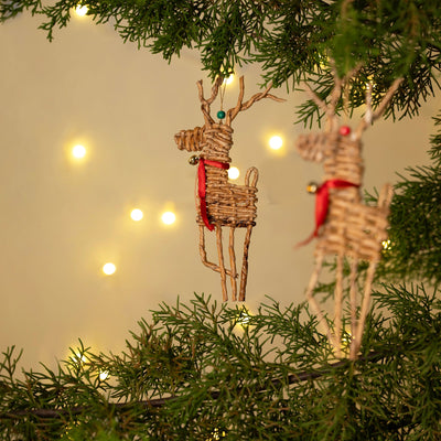 Christmas decor banana rope reindeer woven hanging (set