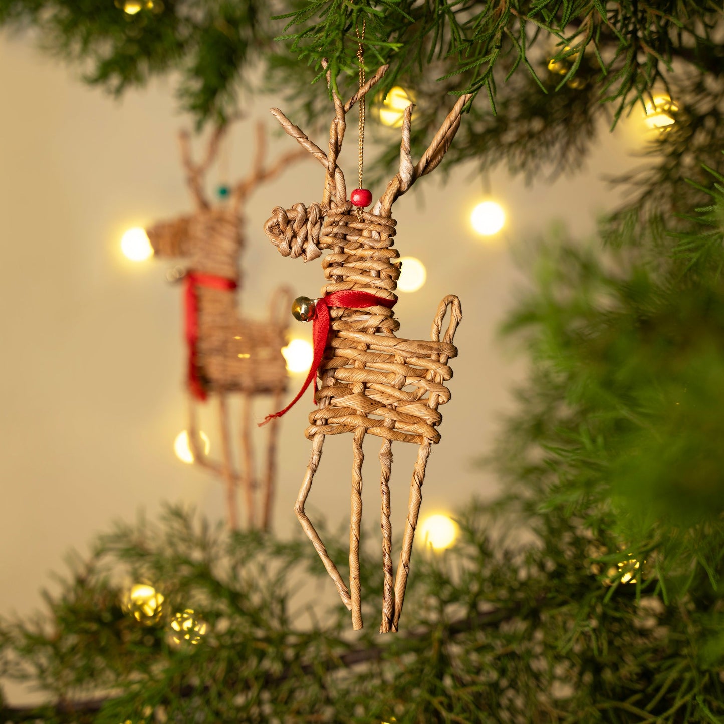 Christmas decor banana rope reindeer woven hanging (set