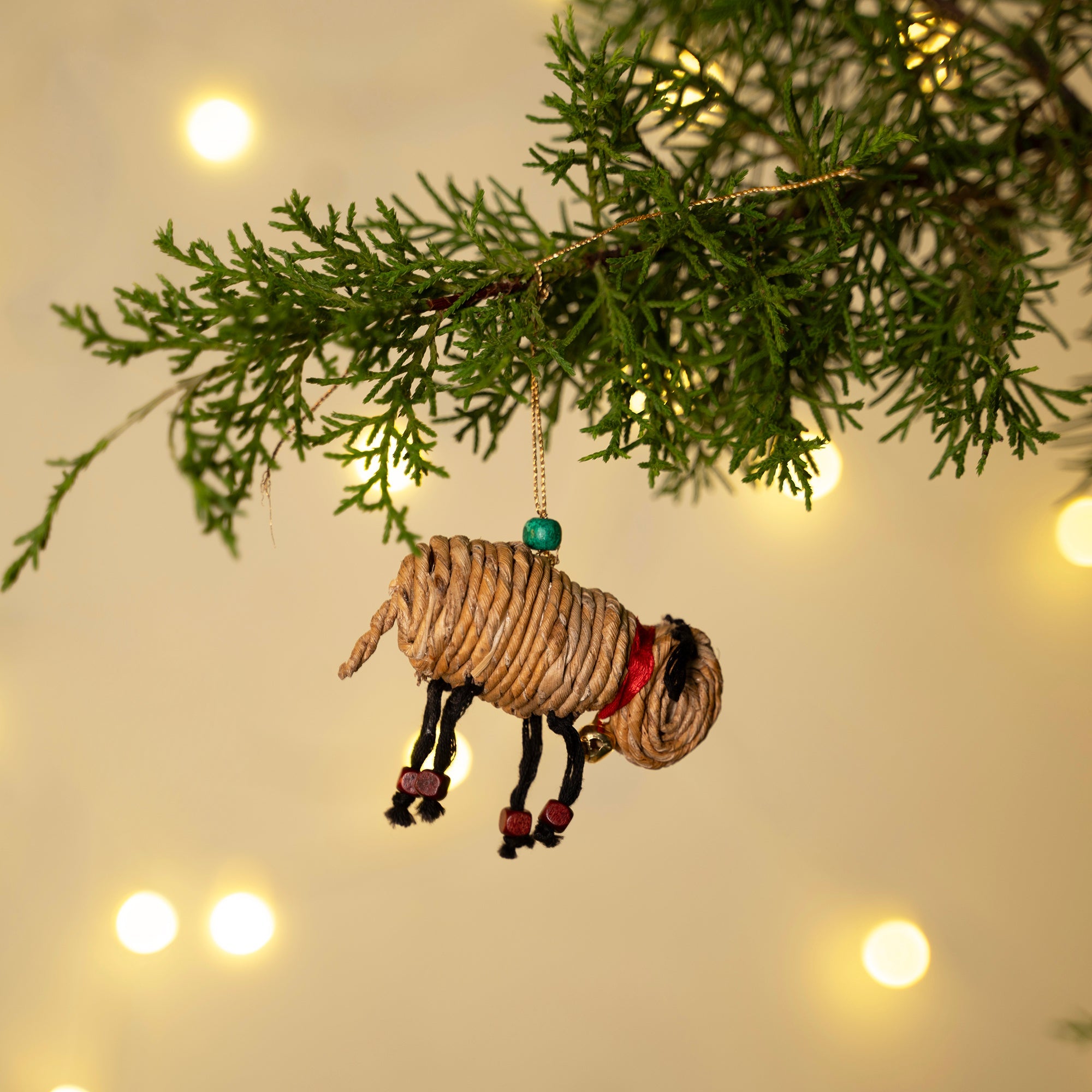 Christmas decor banana rope sheep hanging - handcrafted