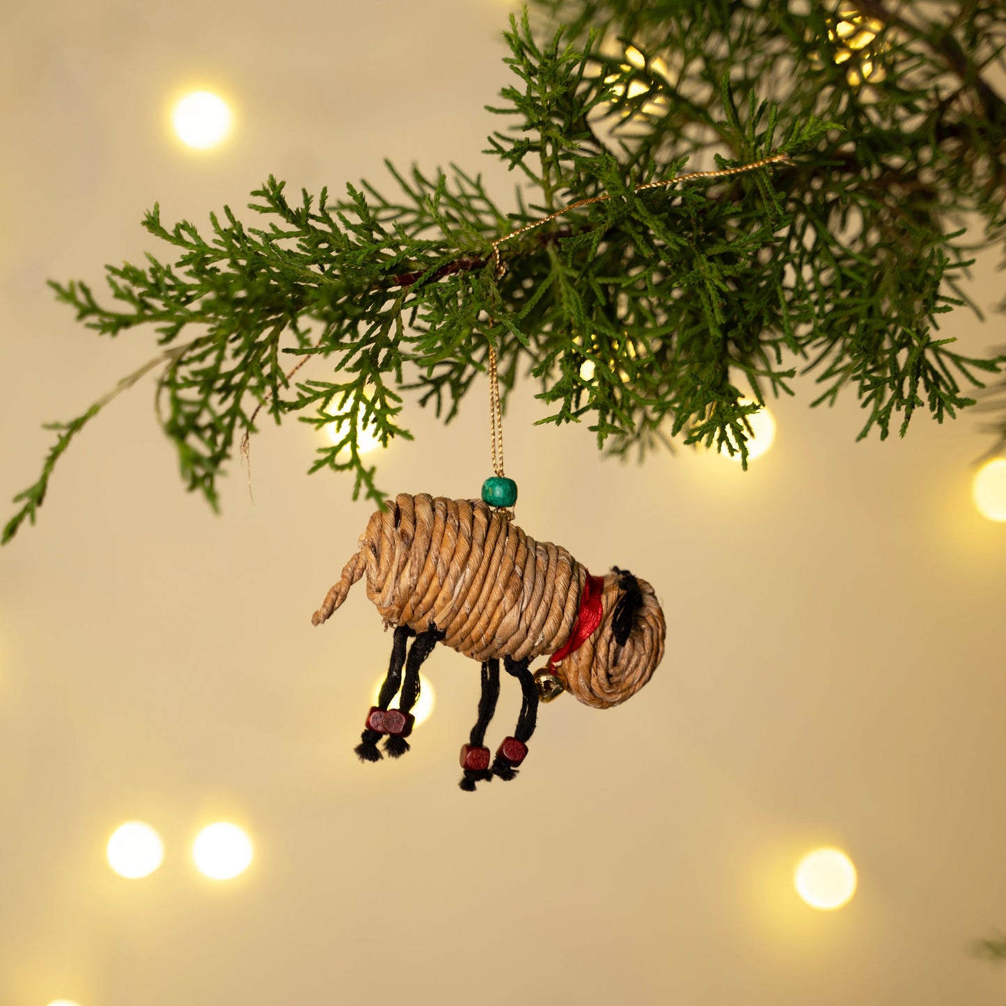 Christmas decor banana rope sheep hanging - handcrafted