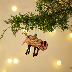 Christmas decor banana rope sheep hanging - handcrafted