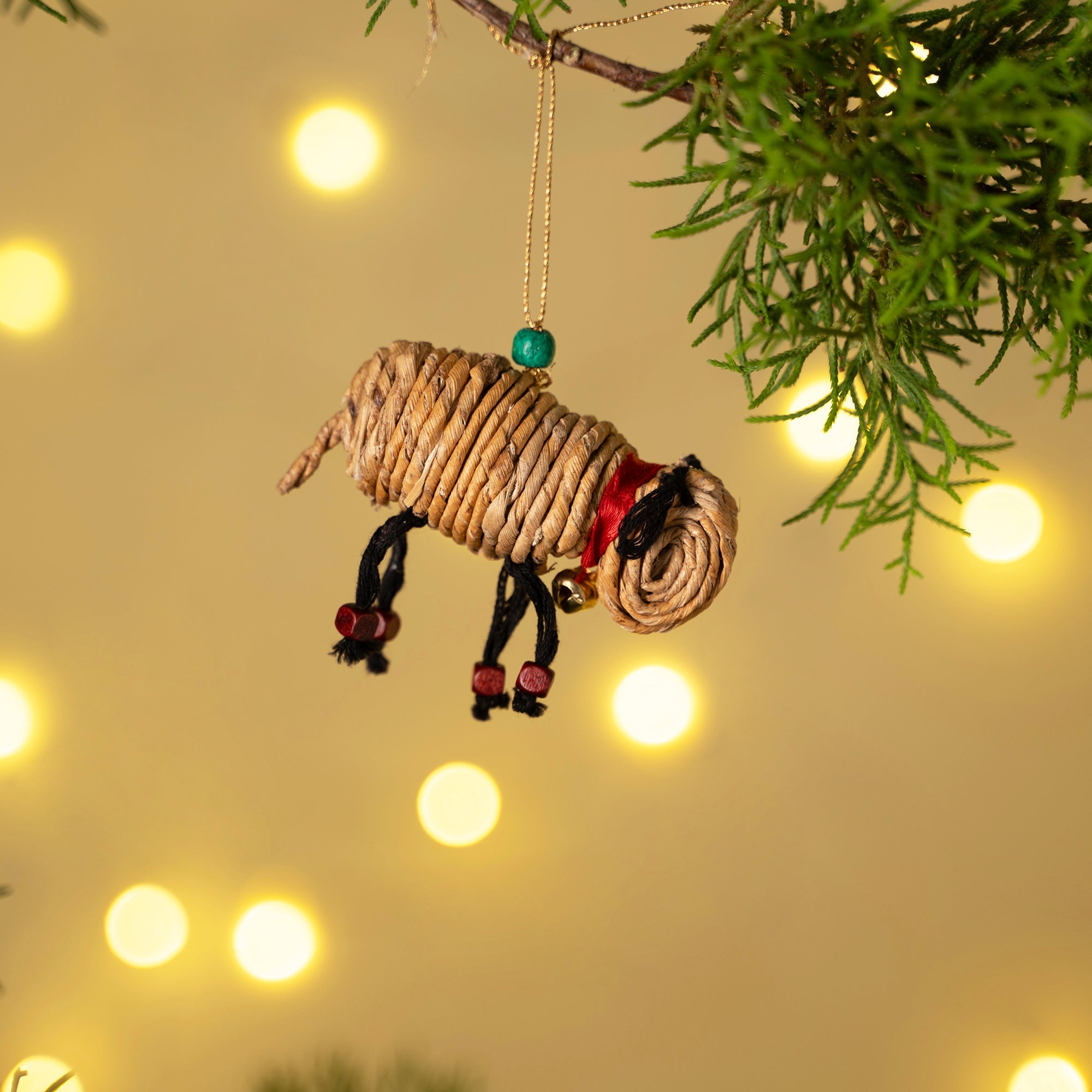 Christmas decor banana rope sheep hanging - handcrafted