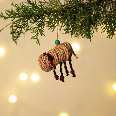 Christmas decor banana rope sheep hanging - handcrafted