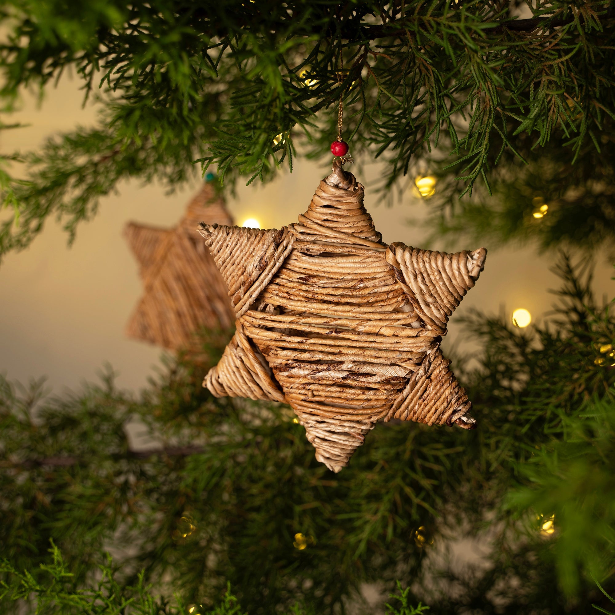 Christmas decor banana rope stary hanging (set of 2)