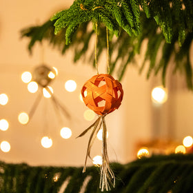 Christmas decor frill moon hanging (set of 5) - handcrafted