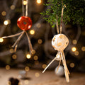 Christmas decor frill moon hanging (set of 5) - handcrafted