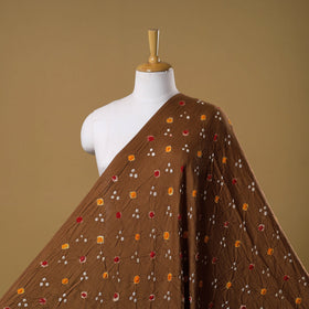Cinnamon brown kutch tie-dye cotton bandhani fabric 07