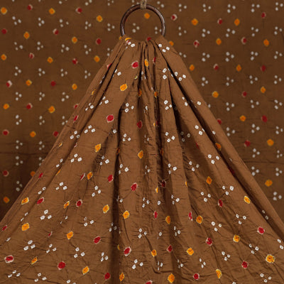 Cinnamon brown kutch tie-dye cotton bandhani fabric 07