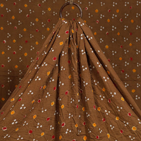 Cinnamon brown kutch tie-dye cotton bandhani fabric 07