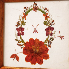  Classic Natural Flower Art Work Wall Hanging Wooden Frame (6 x 6 in) 