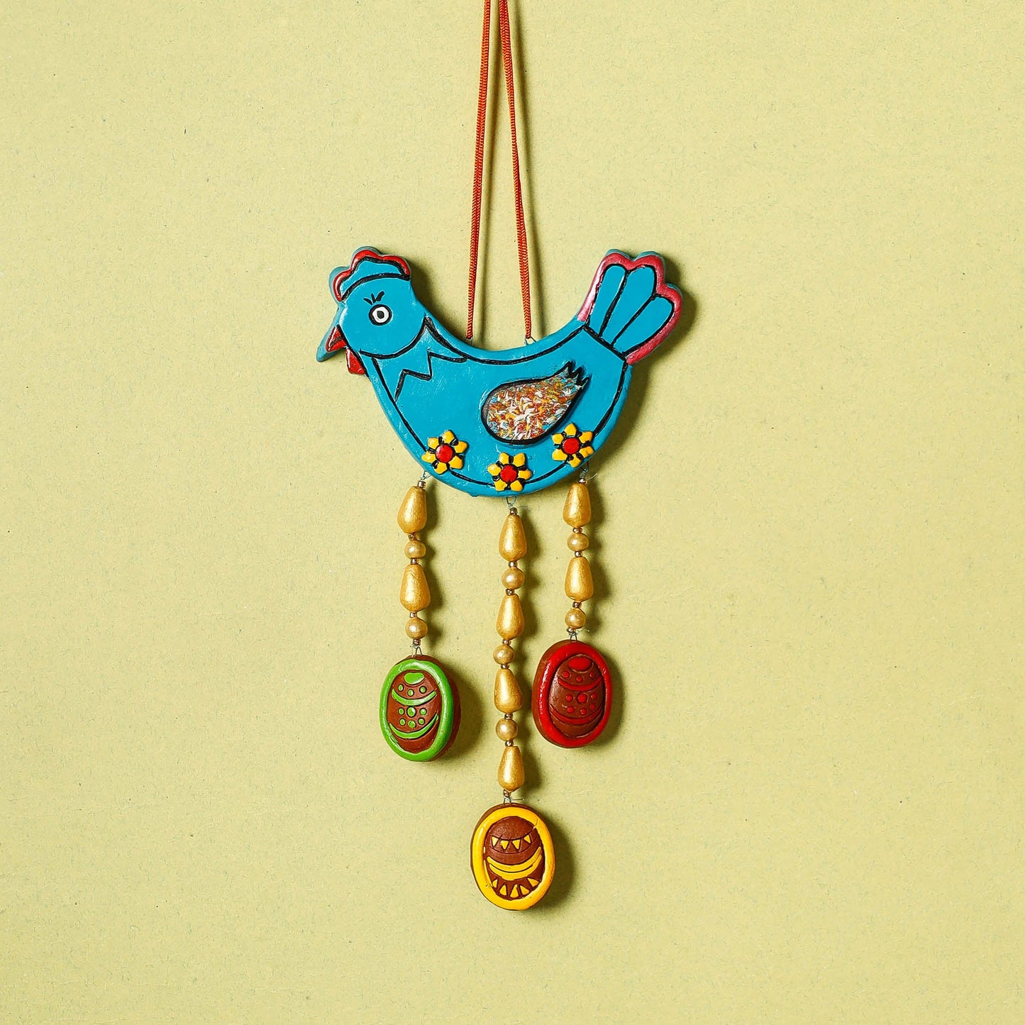  Bishnupur Handpainted Terracotta Wall Hanging 