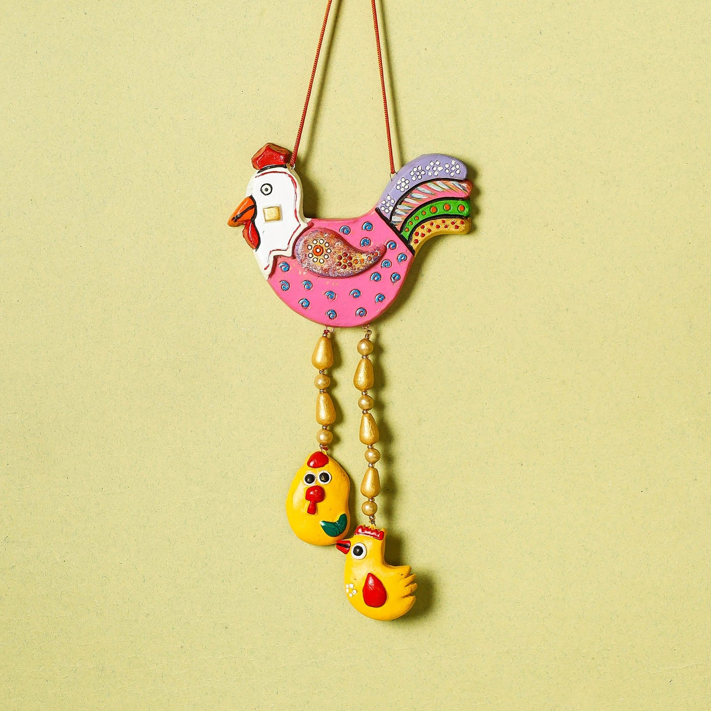  Bishnupur Handpainted Terracotta Wall Hanging 