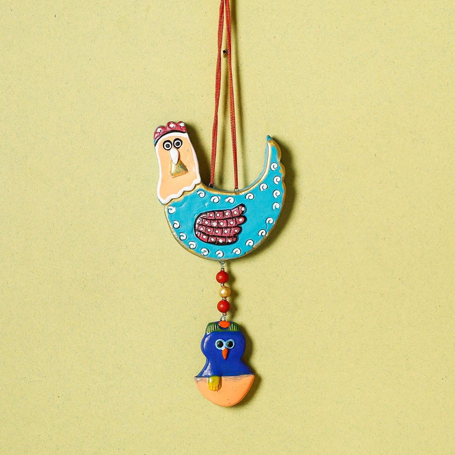  Bishnupur Handpainted Terracotta Wall Hanging 