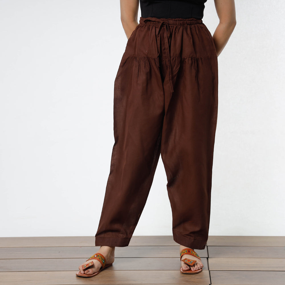 Coffee brown white batik printed cotton long kurta