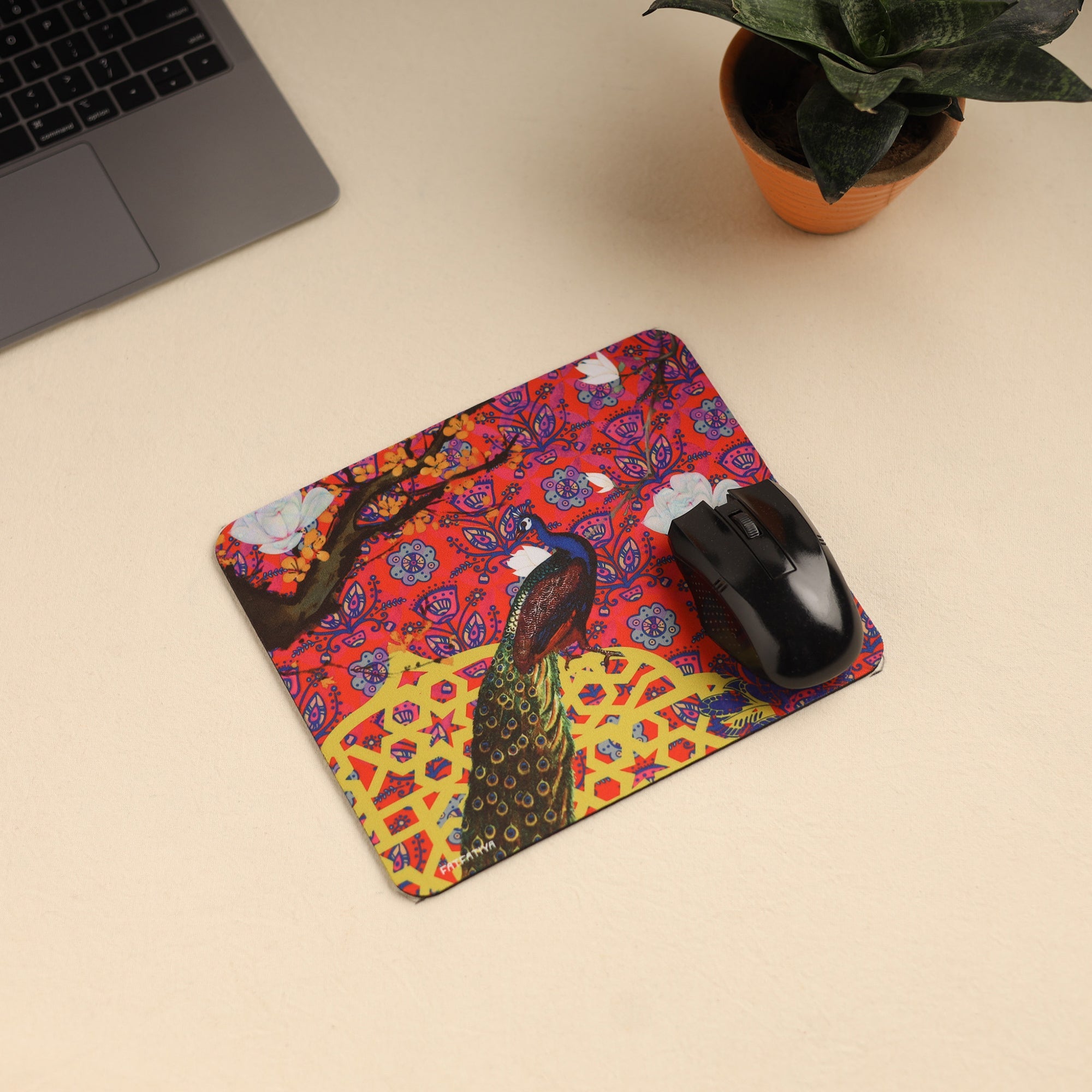 Colorful Peacock Cute Mouse Pad