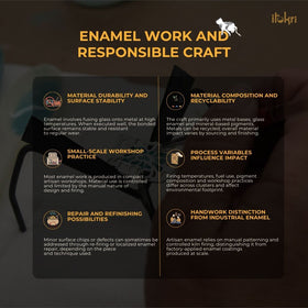 Copper hand-hammered enamel work agarbatti stand 02