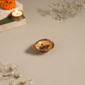 Copper hand-hammered enamel work diya 03 - handcrafted