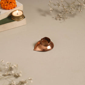 Copper hand-hammered enamel work diya 03 - handcrafted
