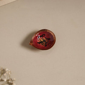 Copper hand-hammered enamel work diya 04 - handcrafted