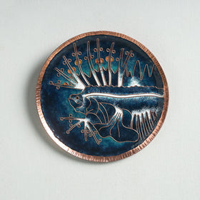  Copper Hand-Hammered Enamel Work Plate/Wall Frame 