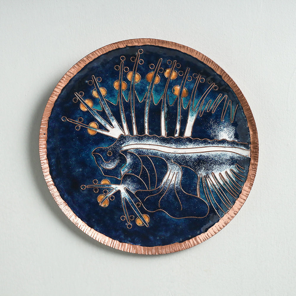 Buy Copper Hand-Hammered Enamel Work Plate/Wall Frame Online at iTokri.com