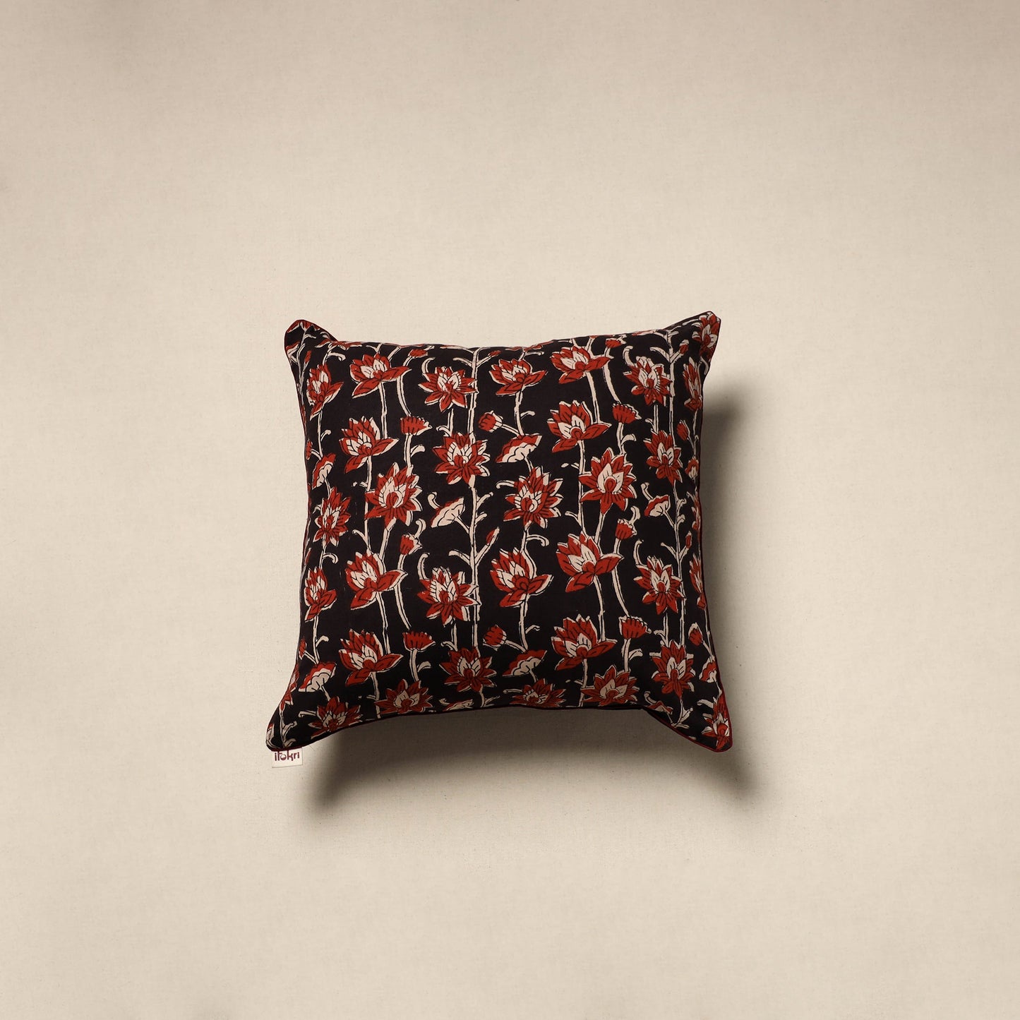 Cotton bagru cushion cover 82 - handcrafted