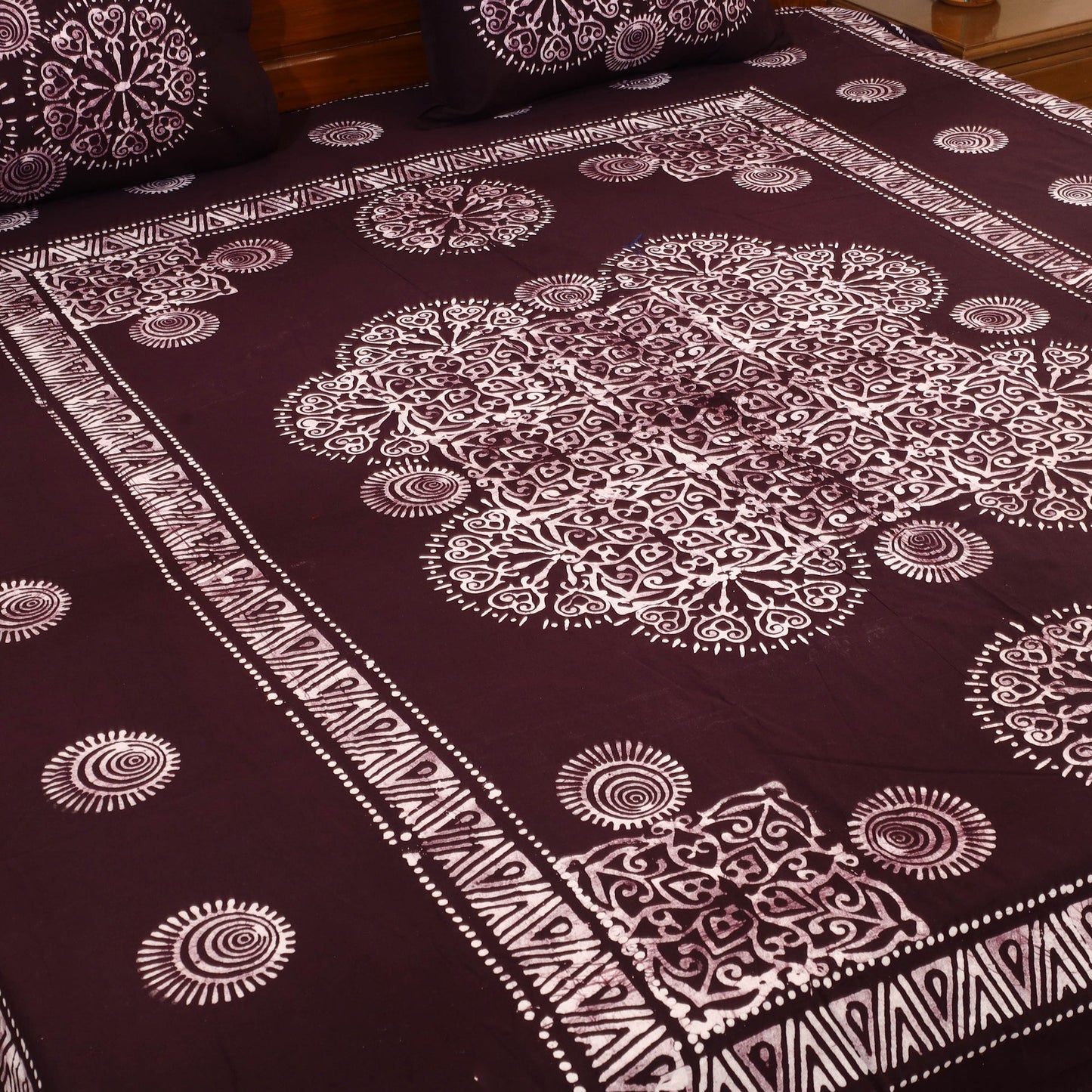 Cotton double hand batik bed sheet set 21 - handcrafted