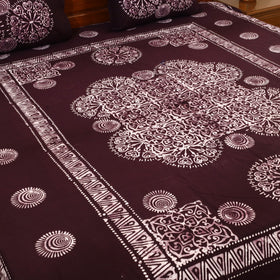 Cotton double hand batik bed sheet set 21 - handcrafted