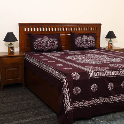 Cotton double hand batik bed sheet set 21 - handcrafted