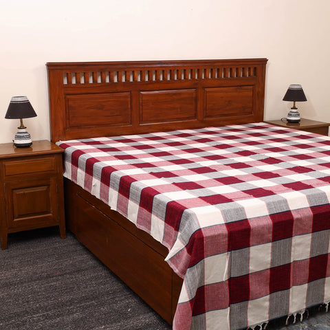 Cotton double handloom bed cover (98 x 90 in) 41