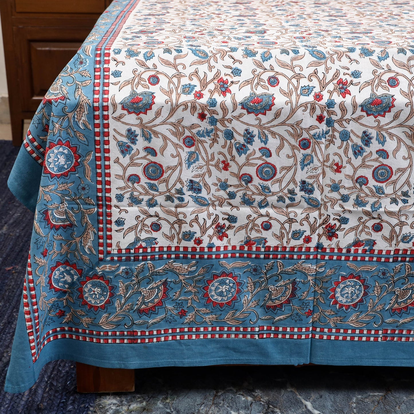 Cotton double sanganeri bed sheet set (108 x 90 in) 01