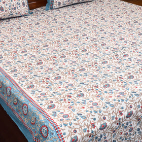 Cotton double sanganeri bed sheet set (108 x 90 in) 01