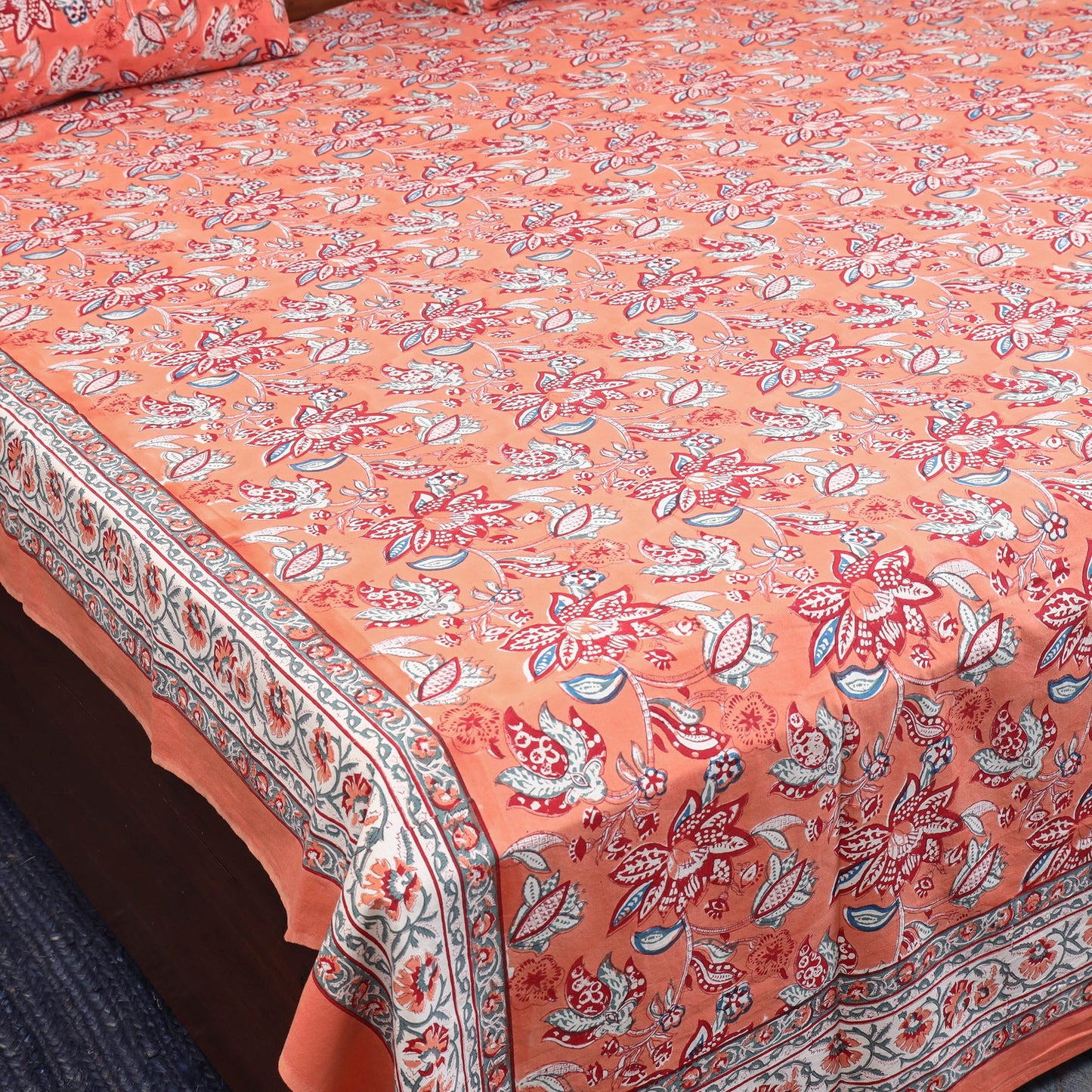 Cotton double sanganeri bed sheet set (108 x 90 in) 02