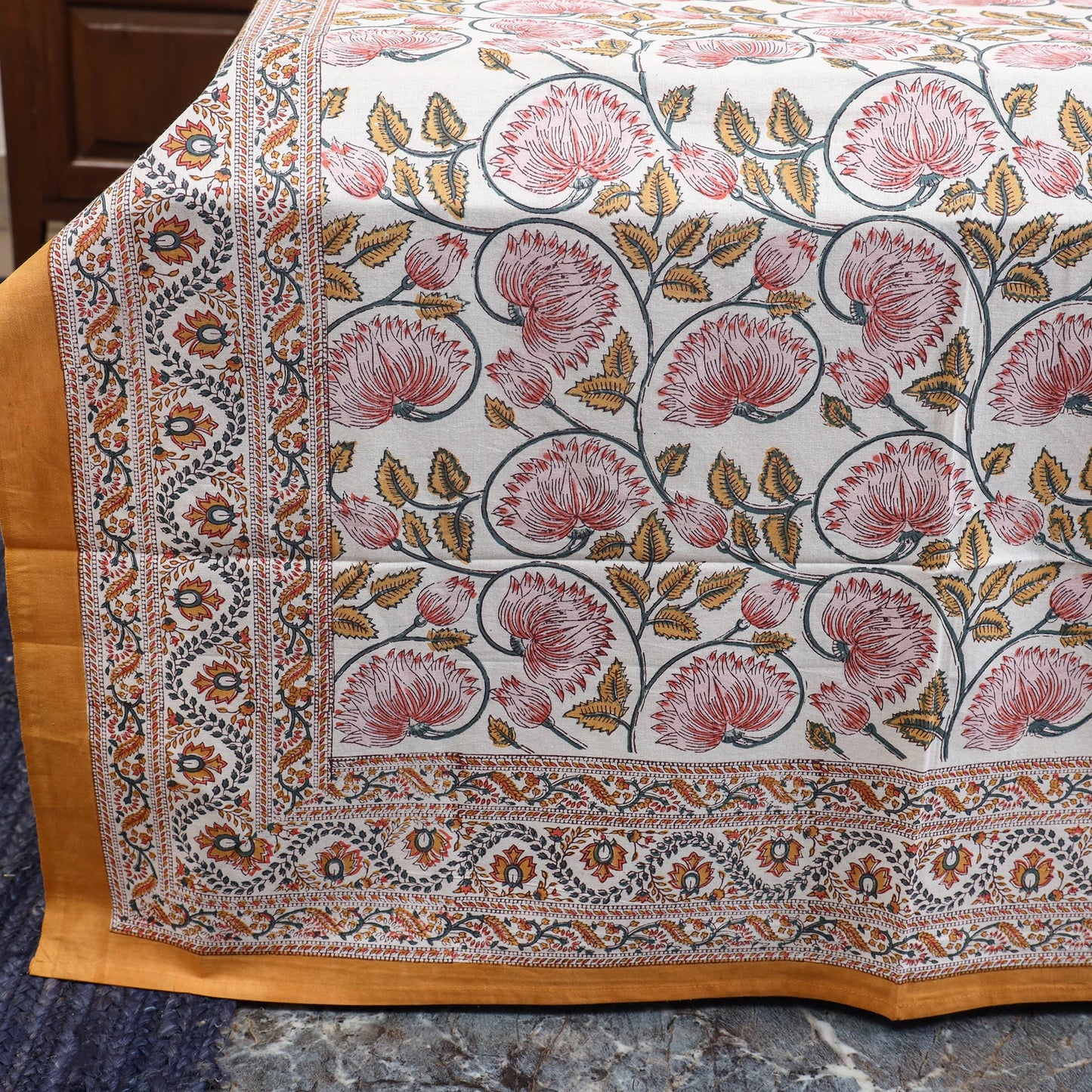 Cotton double sanganeri bed sheet set (108 x 90 in) 03