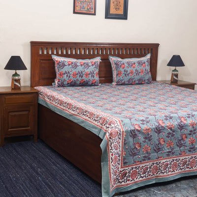 Cotton double sanganeri bed sheet set (108 x 90 in) 04