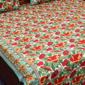 Cotton double sanganeri bed sheet set (108 x 90 in) 06