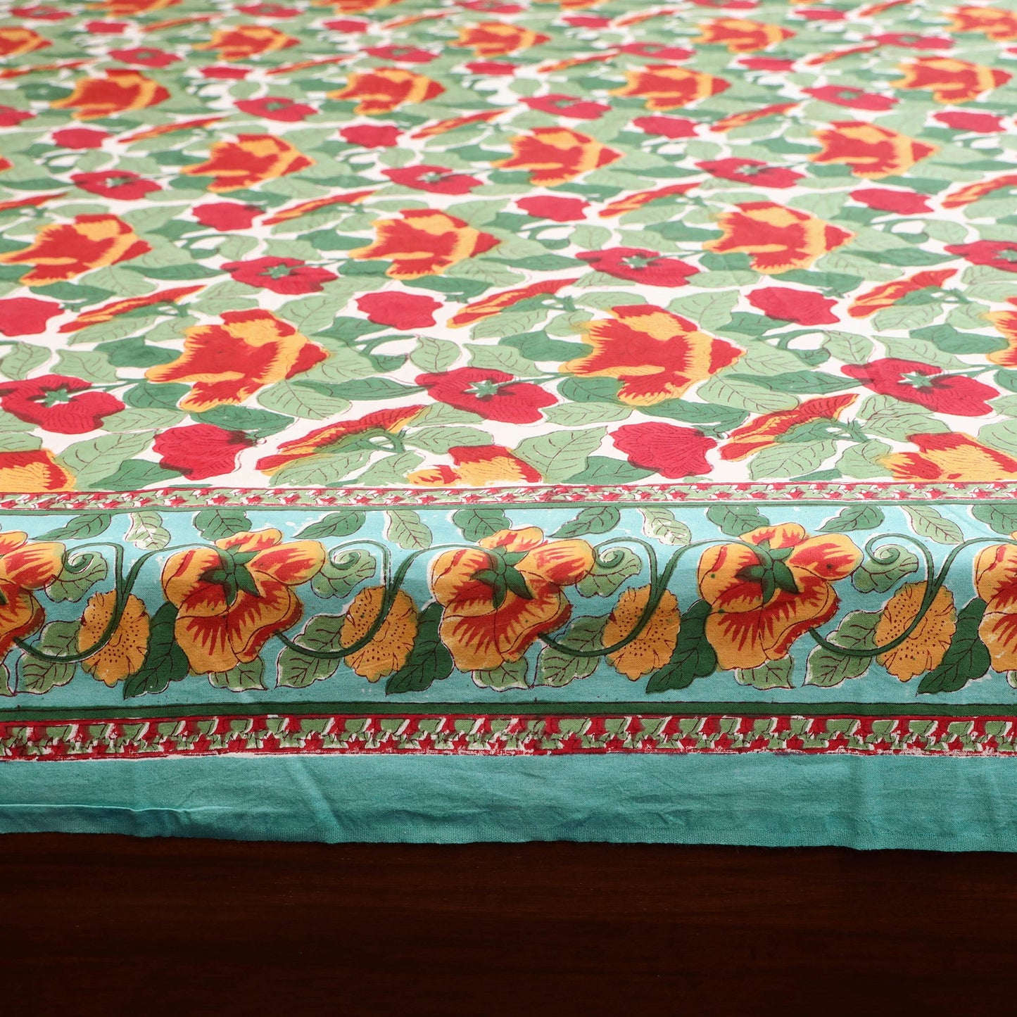 Cotton double sanganeri bed sheet set (108 x 90 in) 06