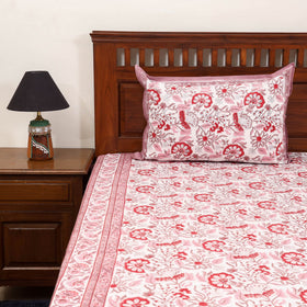 Cotton double sanganeri bed sheet set (108 x 90 in) 09