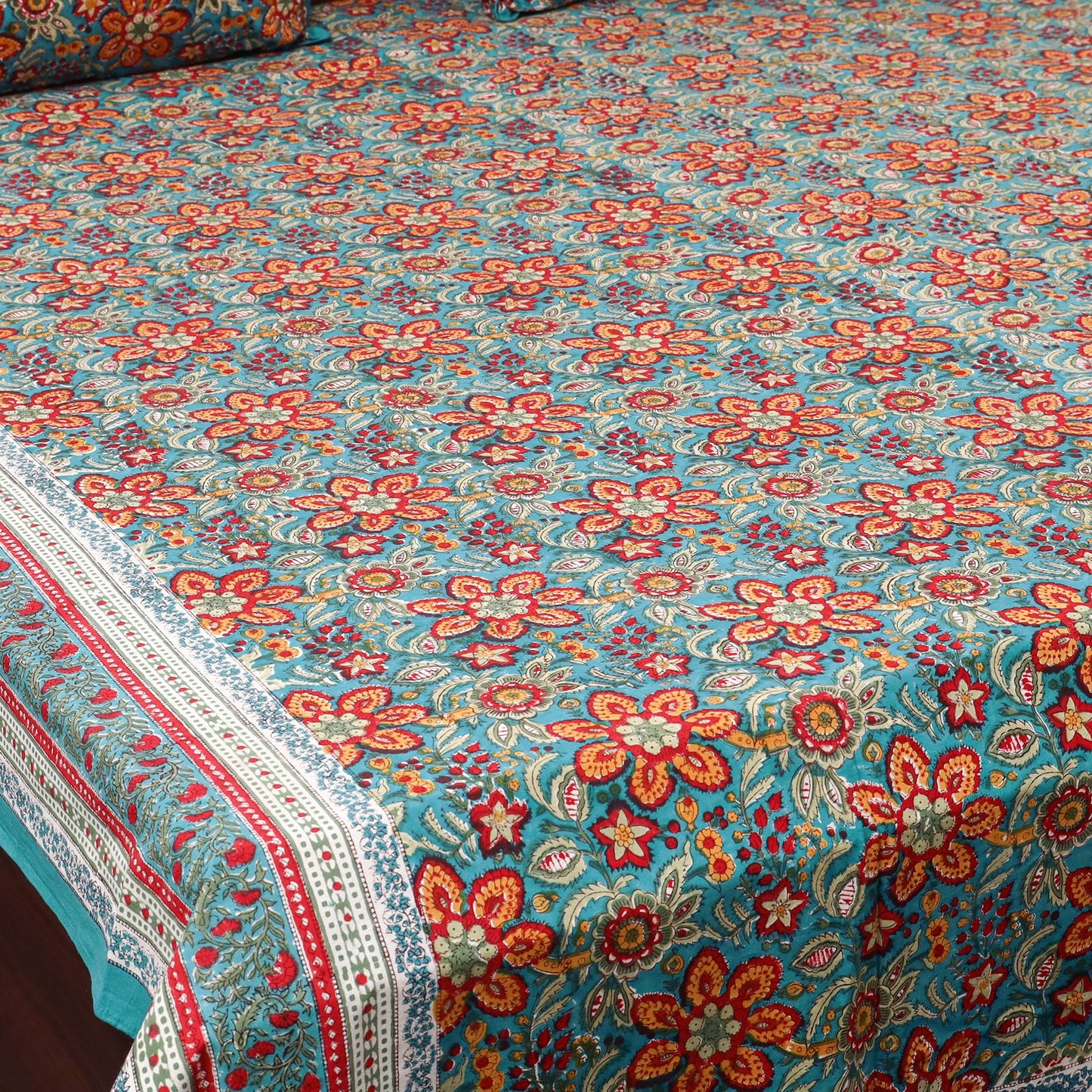 Cotton double sanganeri bed sheet set (108 x 90 in) 10