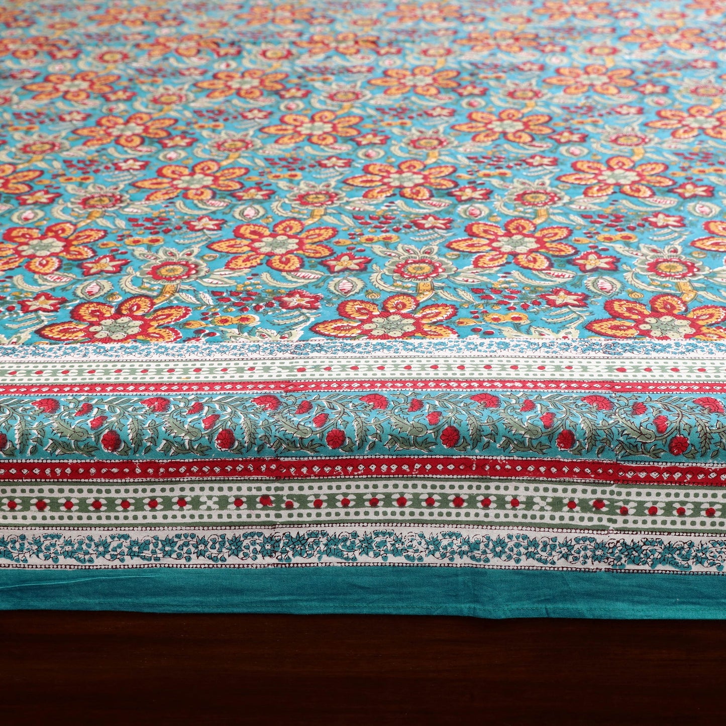 Cotton double sanganeri bed sheet set (108 x 90 in) 10