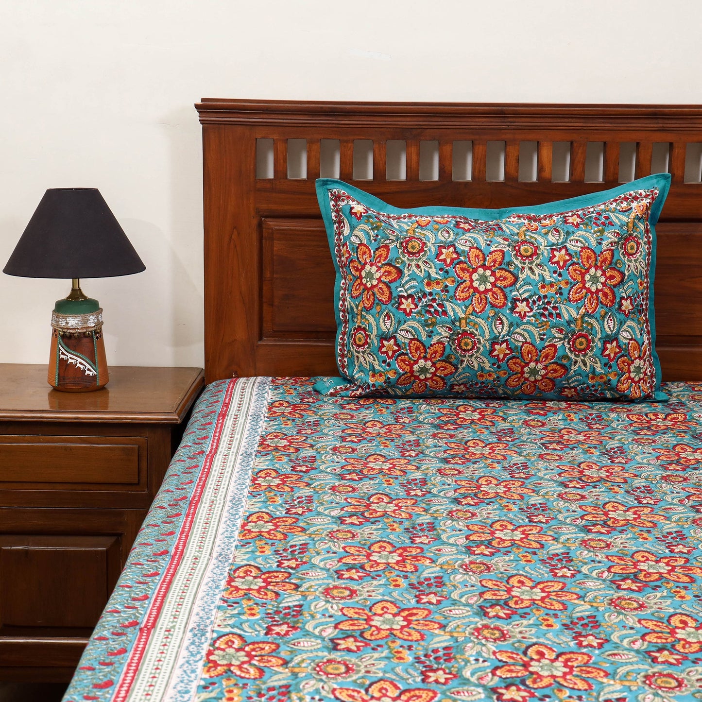 Cotton double sanganeri bed sheet set (108 x 90 in) 10