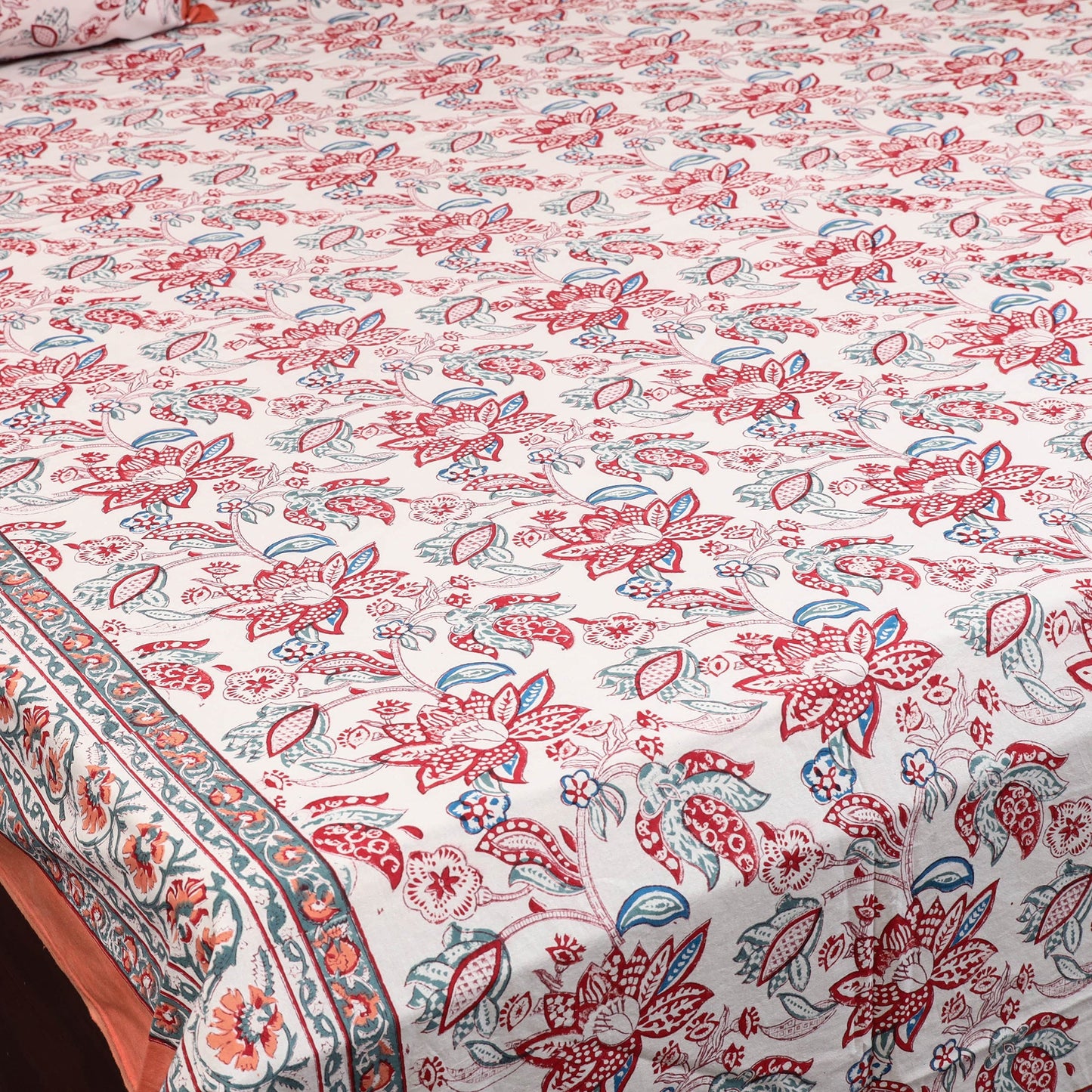 Cotton double sanganeri bed sheet set (108 x 90 in) 12