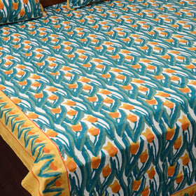 Cotton double sanganeri bed sheet set (108 x 90 in) 13