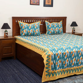 Cotton double sanganeri bed sheet set (108 x 90 in) 13