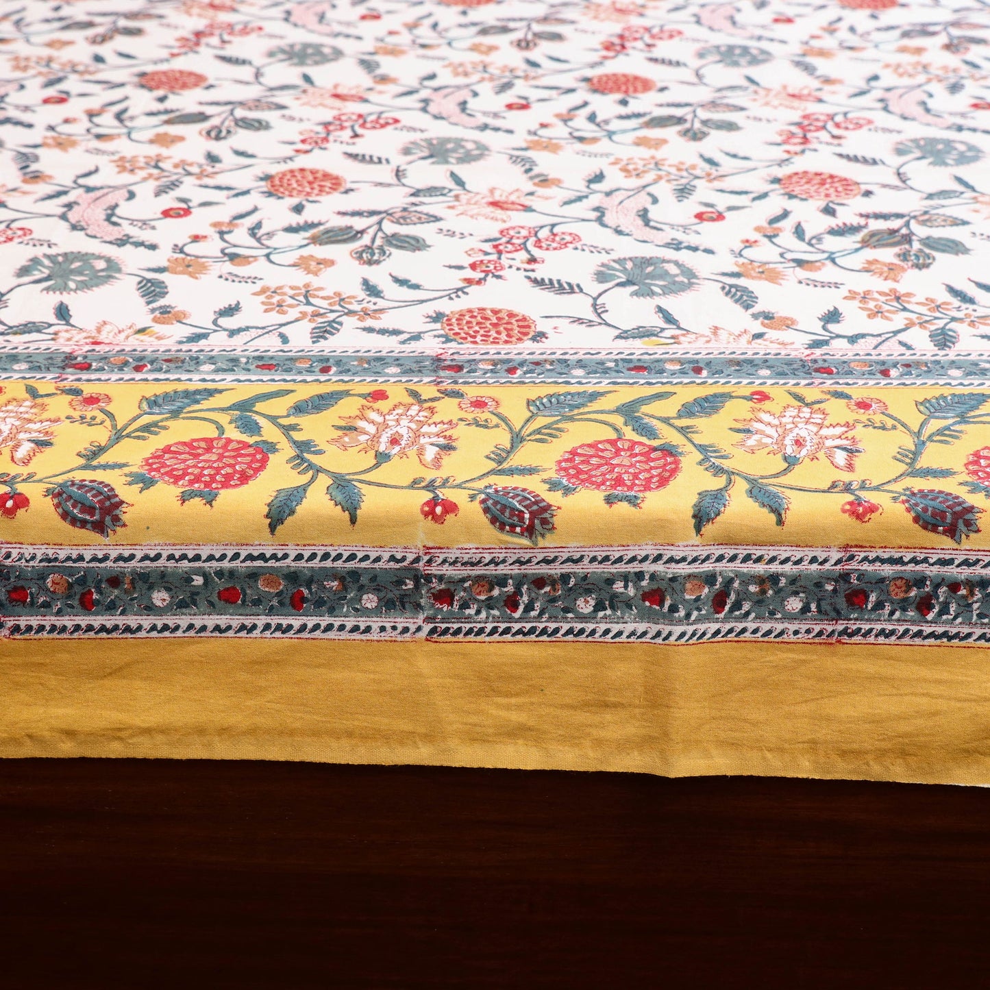 Cotton double sanganeri bed sheet set (108 x 90 in) 16